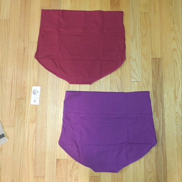 Set of 2 Purple & Merlot High Waisted Underwear Panties Women's US SIZE 9 XXL - Picture 6 of 9